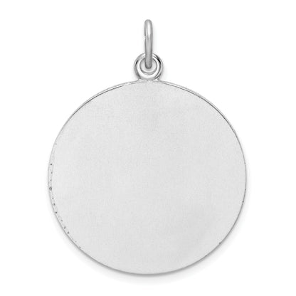 Sterling Silver Platinum-plated Enamel St. Christopher Medal