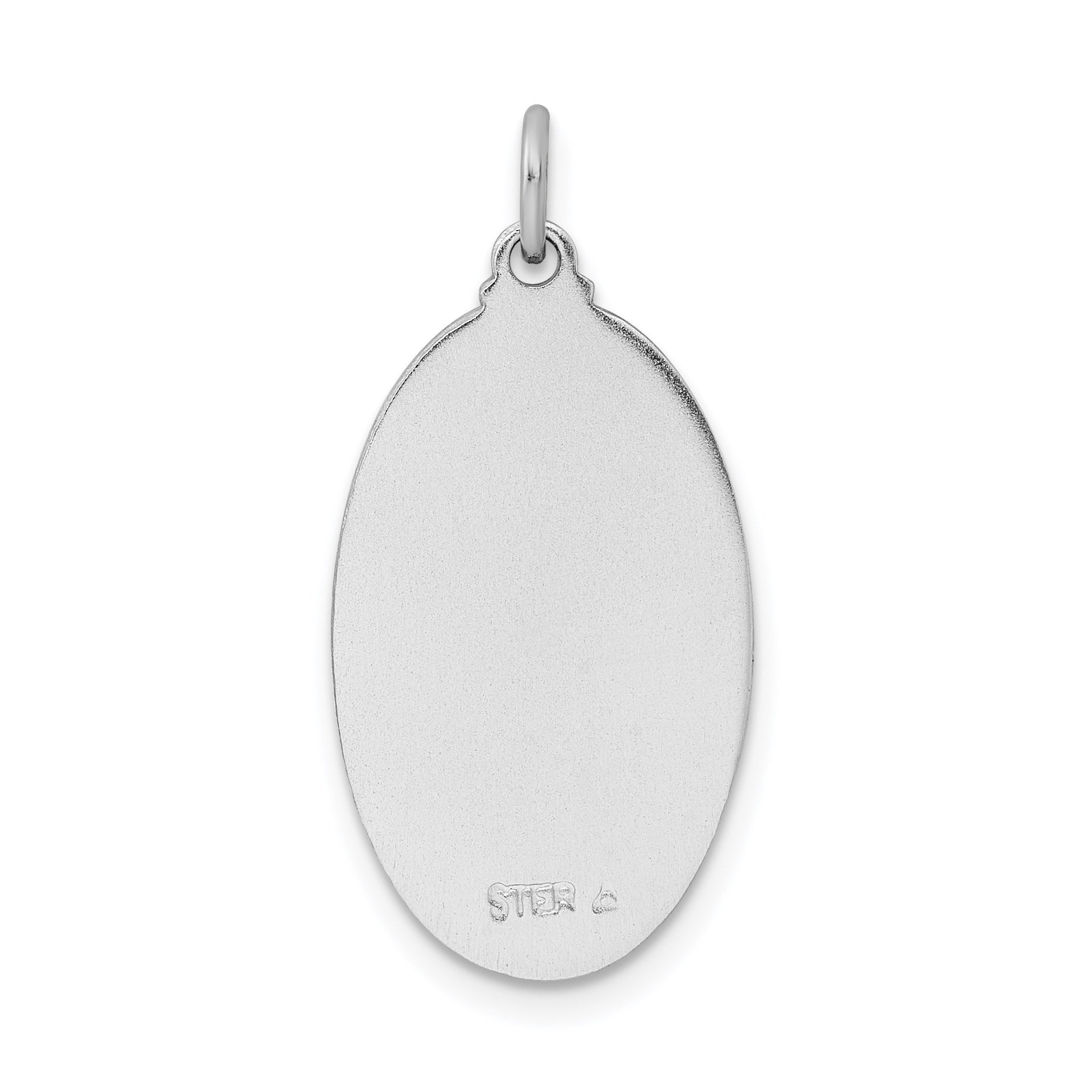 Sterling Silver Platinum-plated Enamel St. Christopher Medal