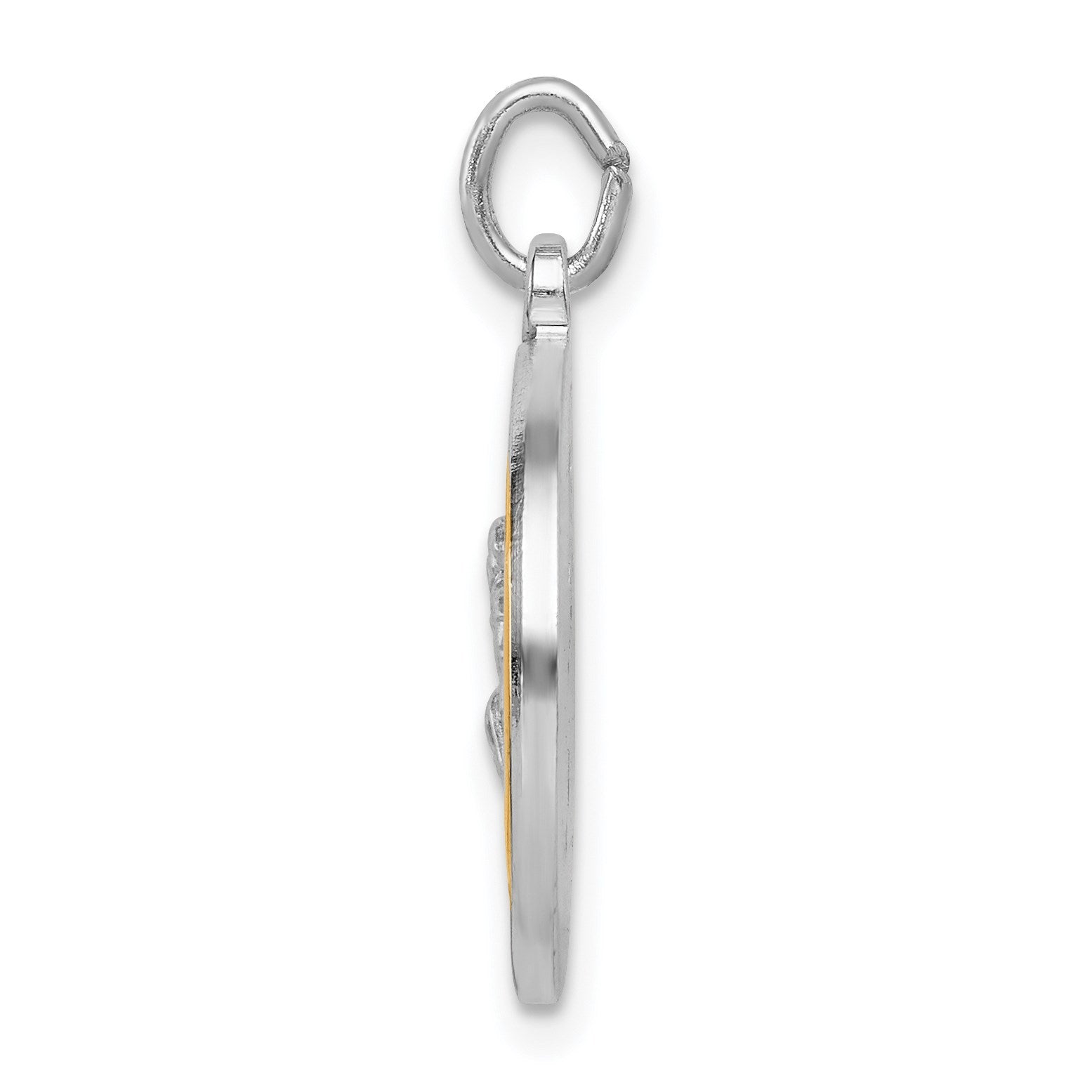 Sterling Silver Platinum-plated & Gold-tone St Peregrine Medal