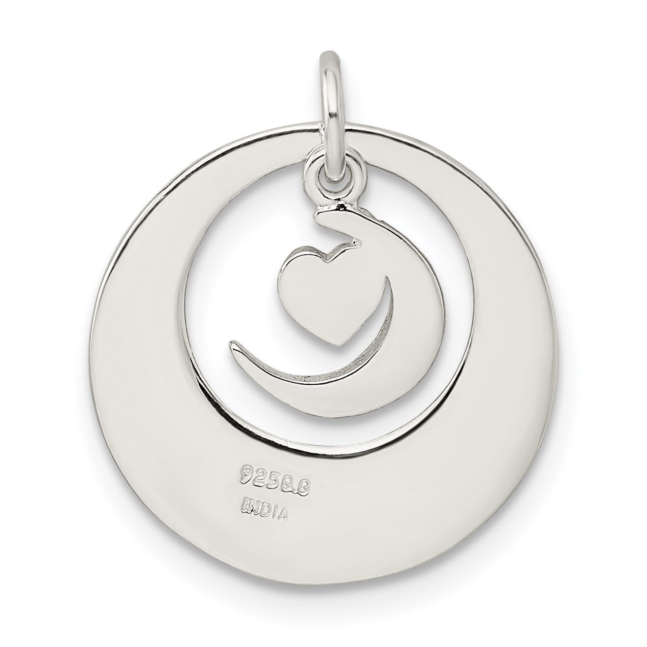 Sterling Silver Enamel I LOVE YOU TO THE MOON AND BACK Pendant