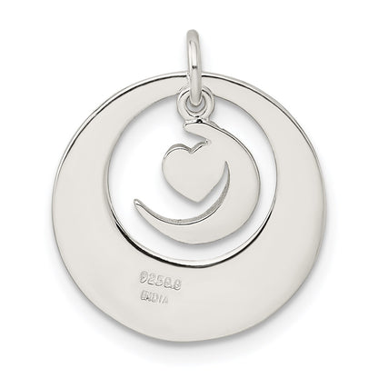 Sterling Silver Enamel I LOVE YOU TO THE MOON AND BACK Pendant