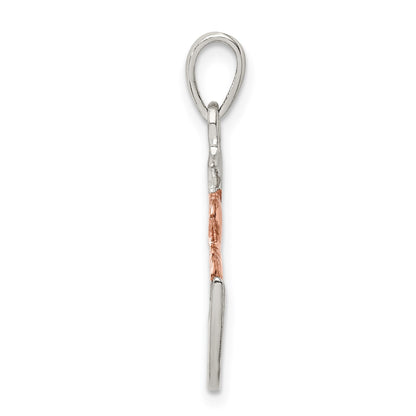 Sterling Silver & Rose-tone Enamel ALWAYS SISTER..FRIEND Pendant