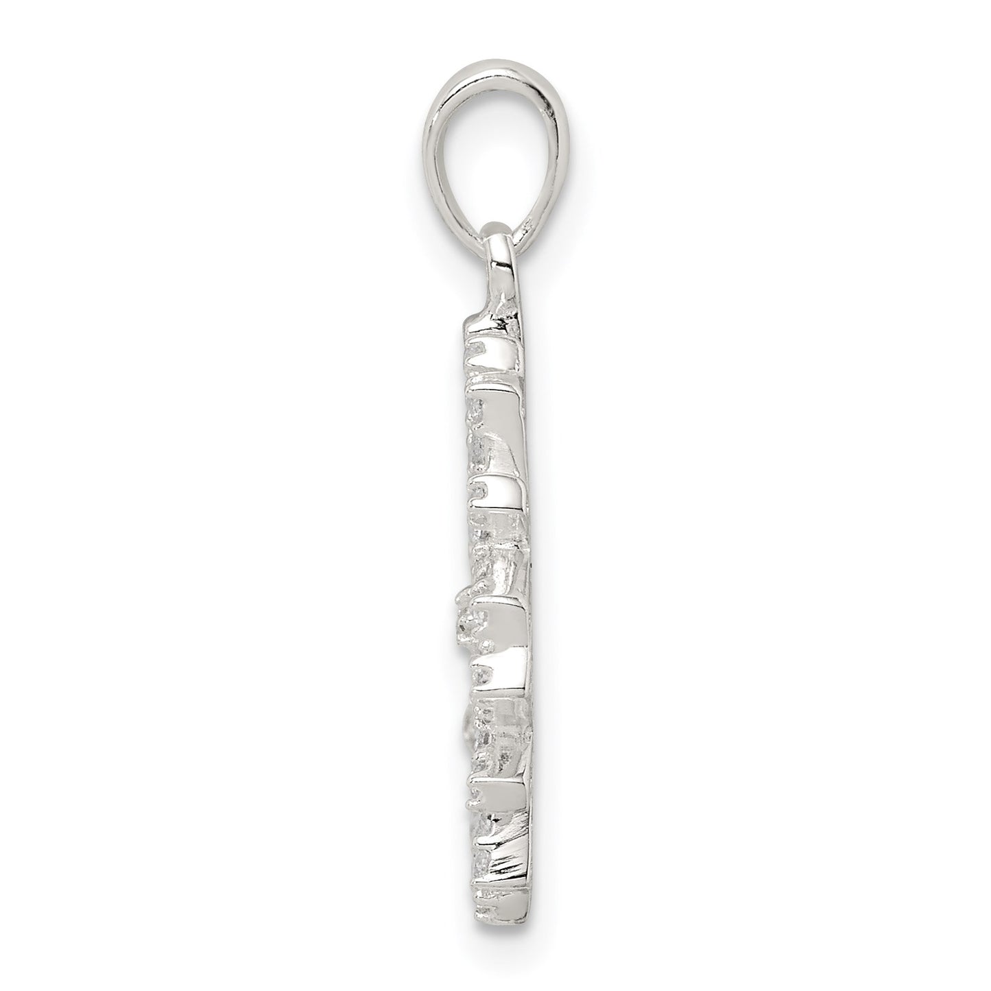 Sterling Silver CZ Snowflake Pendant