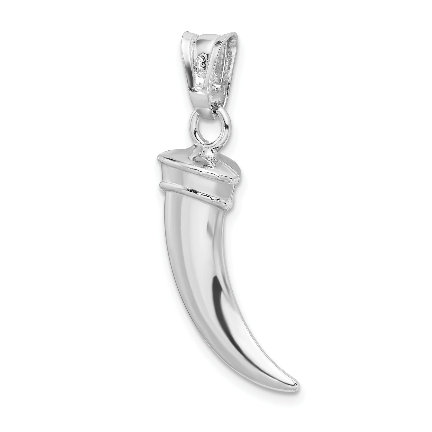 Sterling Silver Rhodium-plated Polished Claw Pendant