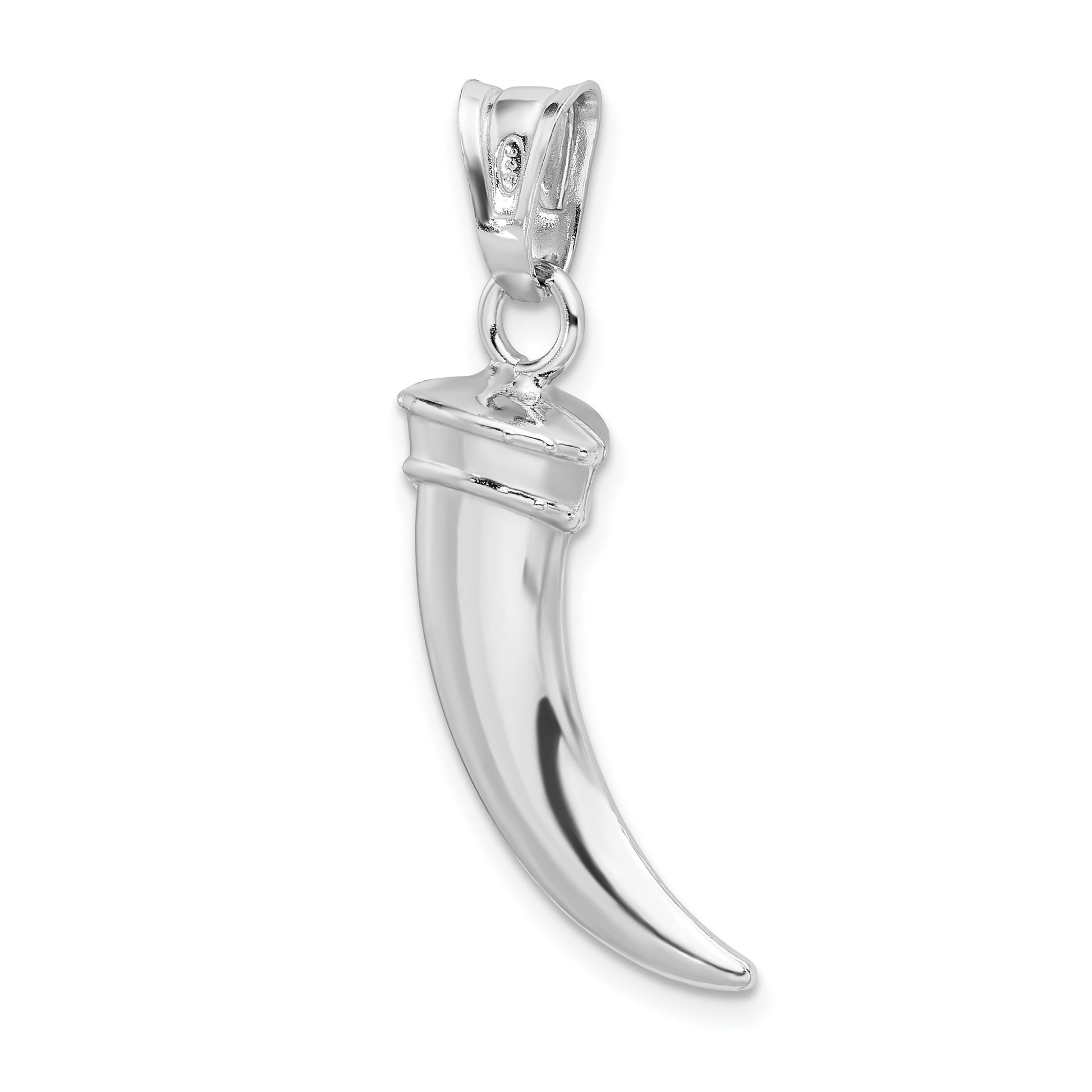 Sterling Silver Rhodium-plated Polished Claw Pendant