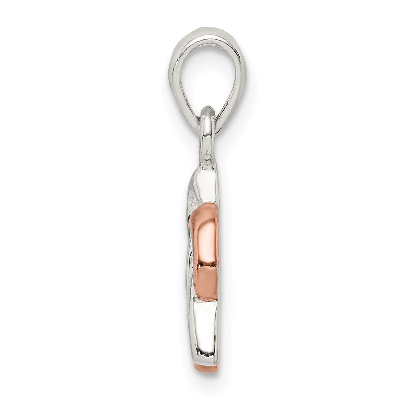 Sterling Silver Trinty Knot and Rose-tone Heart Pendant