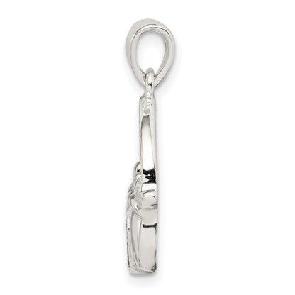 Sterling Silver Glitter Infused Claddagh Pendant