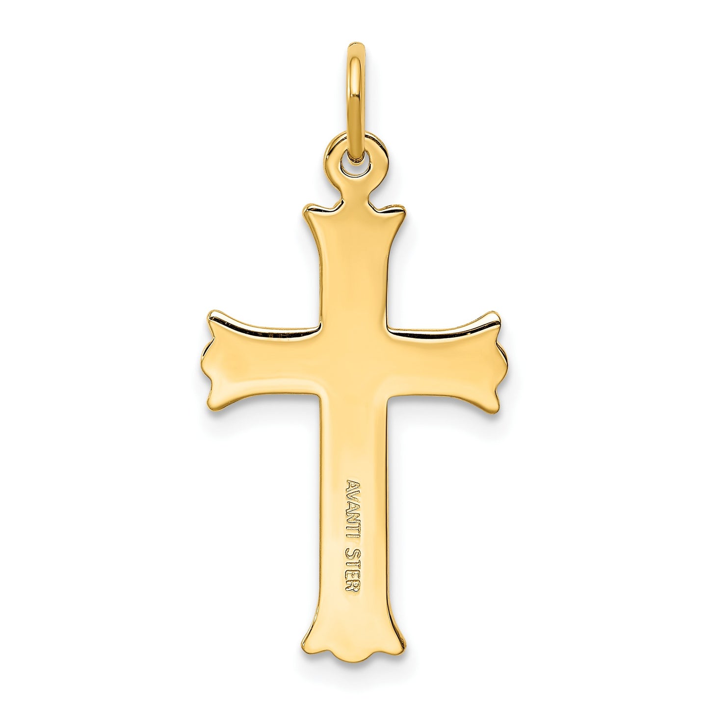 Sterling Silver Gold-tone Polished Cross Pendant