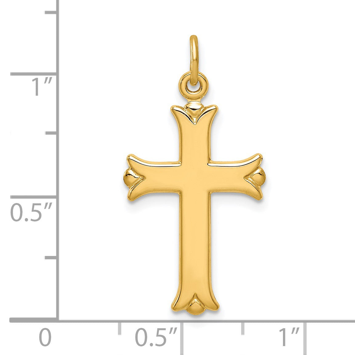 Sterling Silver Gold-tone Polished Cross Pendant