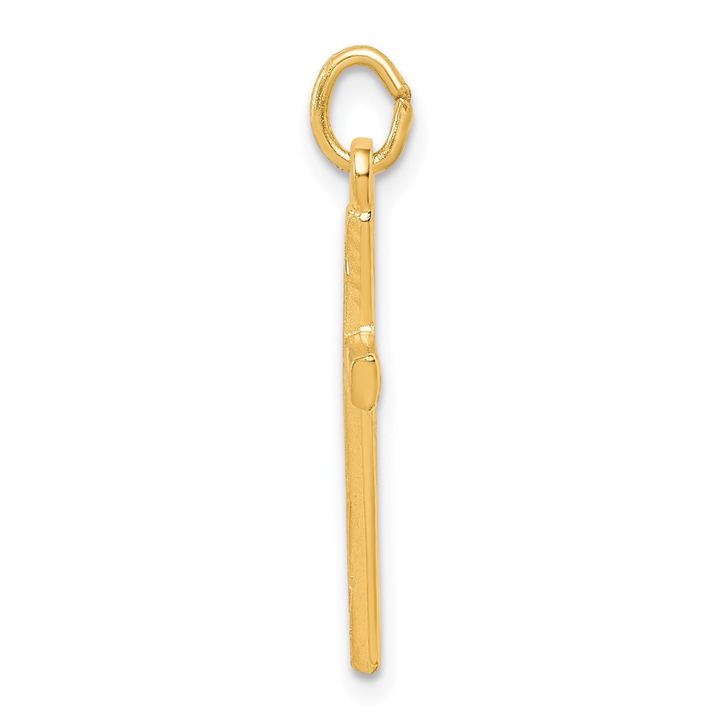 Sterling Silver Gold-tone Diamond-Cut Cross Pendant