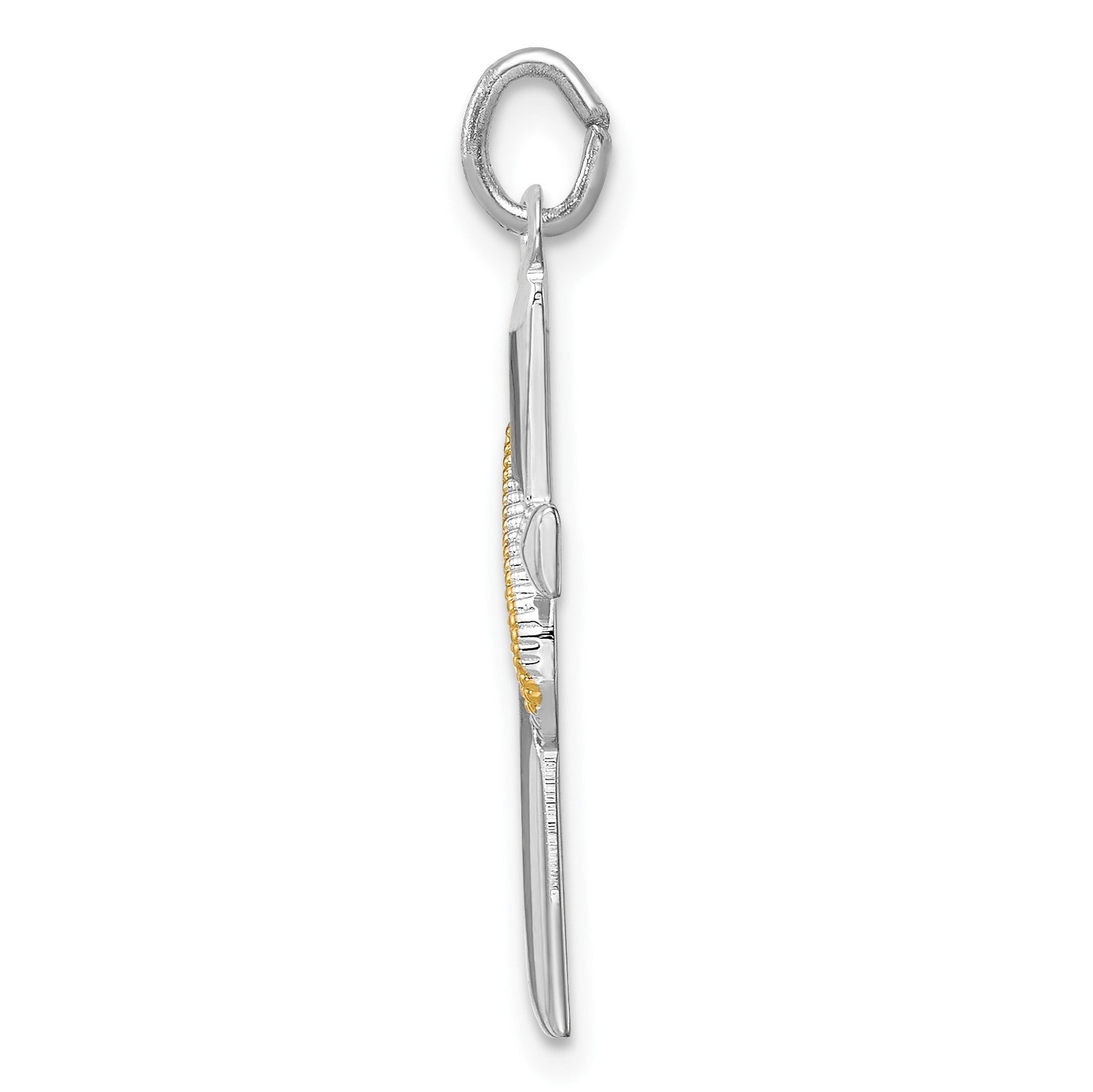 Sterling Silver Platinum-plated & Gold-tone Cross Pendant