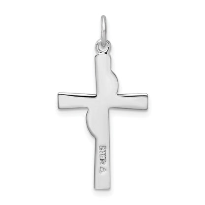 Sterling Silver Platinum-plated & Gold-tone Cross Pendant