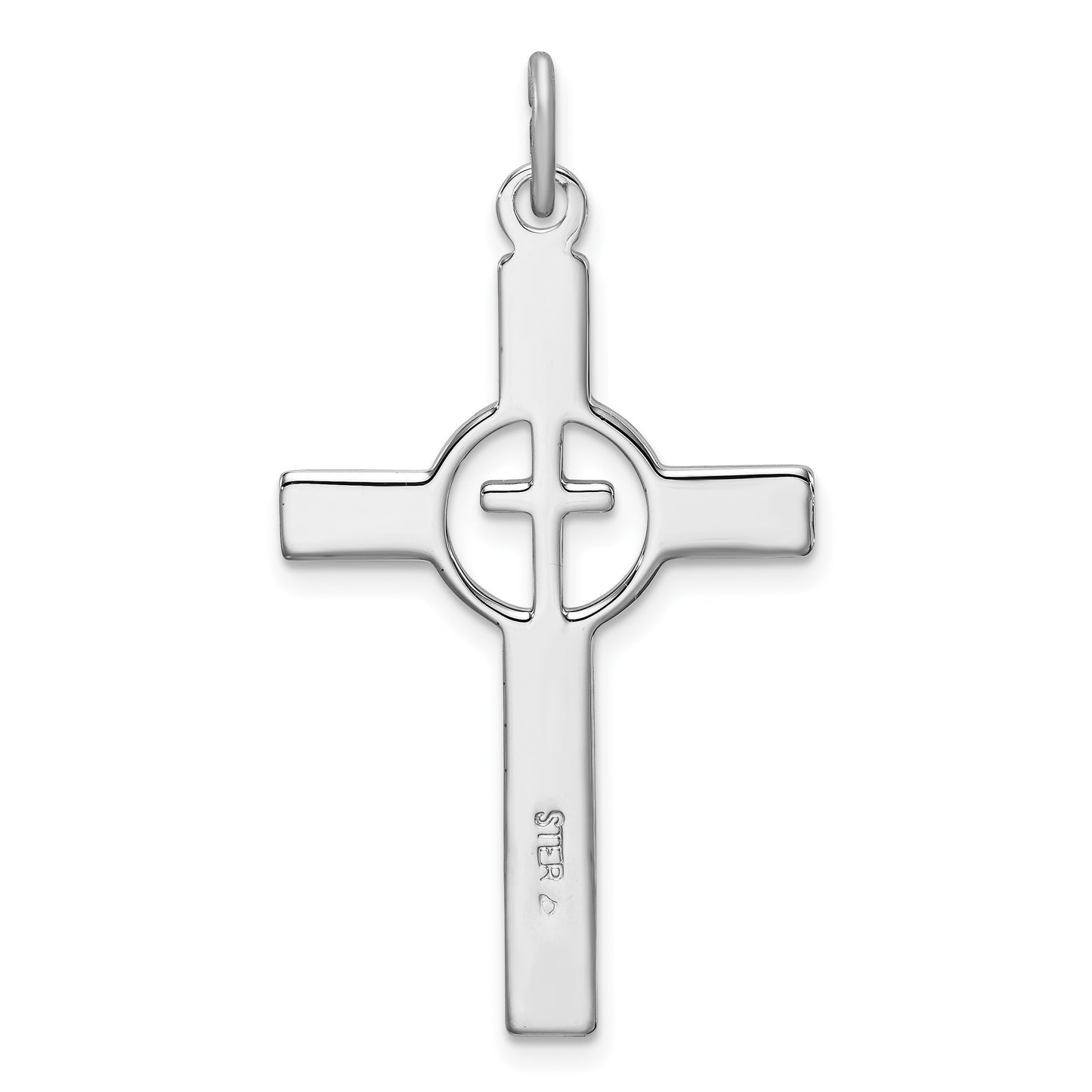 Sterling Silver Platinum-plated & Gold-tone Cross Pendant