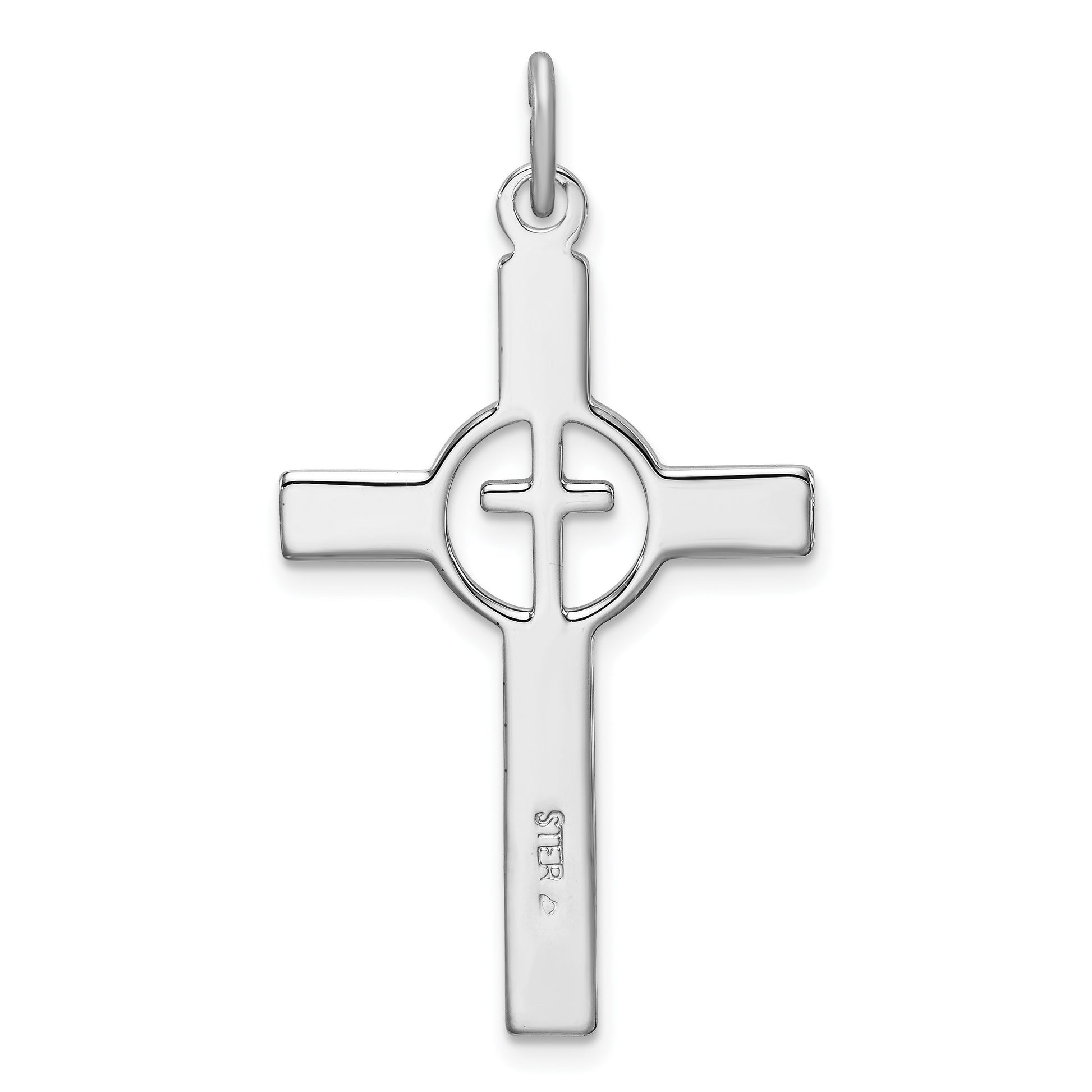 Sterling Silver Platinum-plated & Gold-tone Cross Pendant