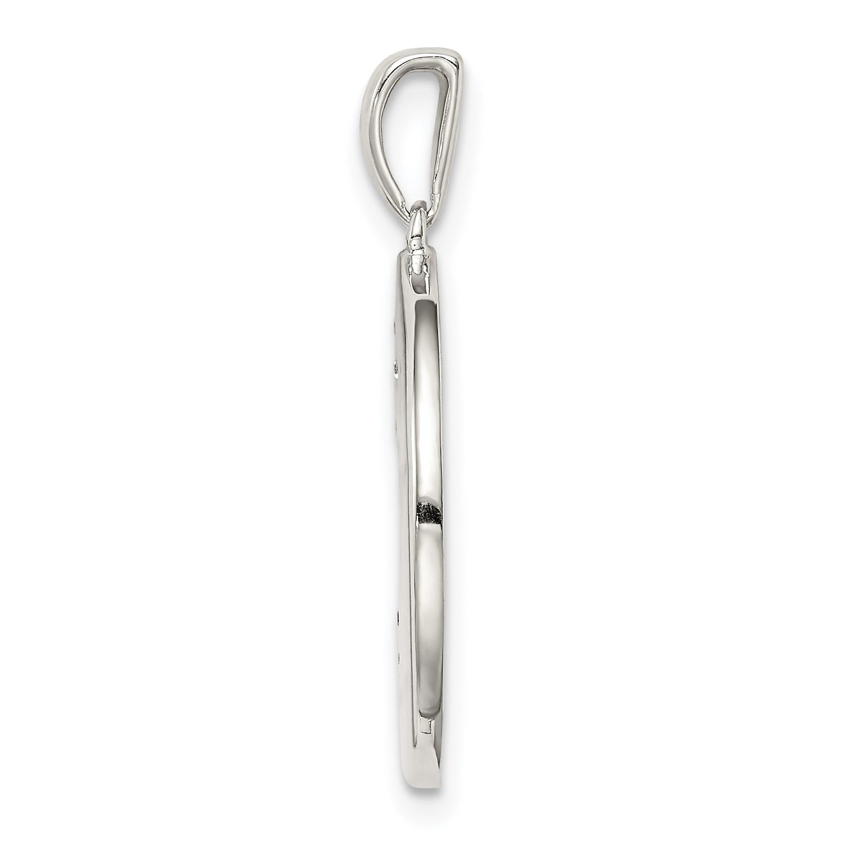 Sterling Silver Rhodium-plated & CZ Sagittarius Zodiac Pendant