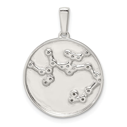 Sterling Silver Rhodium-plated & CZ Sagittarius Zodiac Pendant