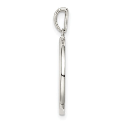 Sterling Silver Rhodium-plated & CZ Capricorn Zodiac Pendant