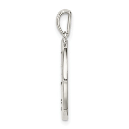 Sterling Silver Rhodium-plated & CZ Aquarius Zodiac Pendant