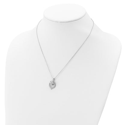Sterling Silver Rhodium-plated Horseshoe Ash Holder 18in Necklace