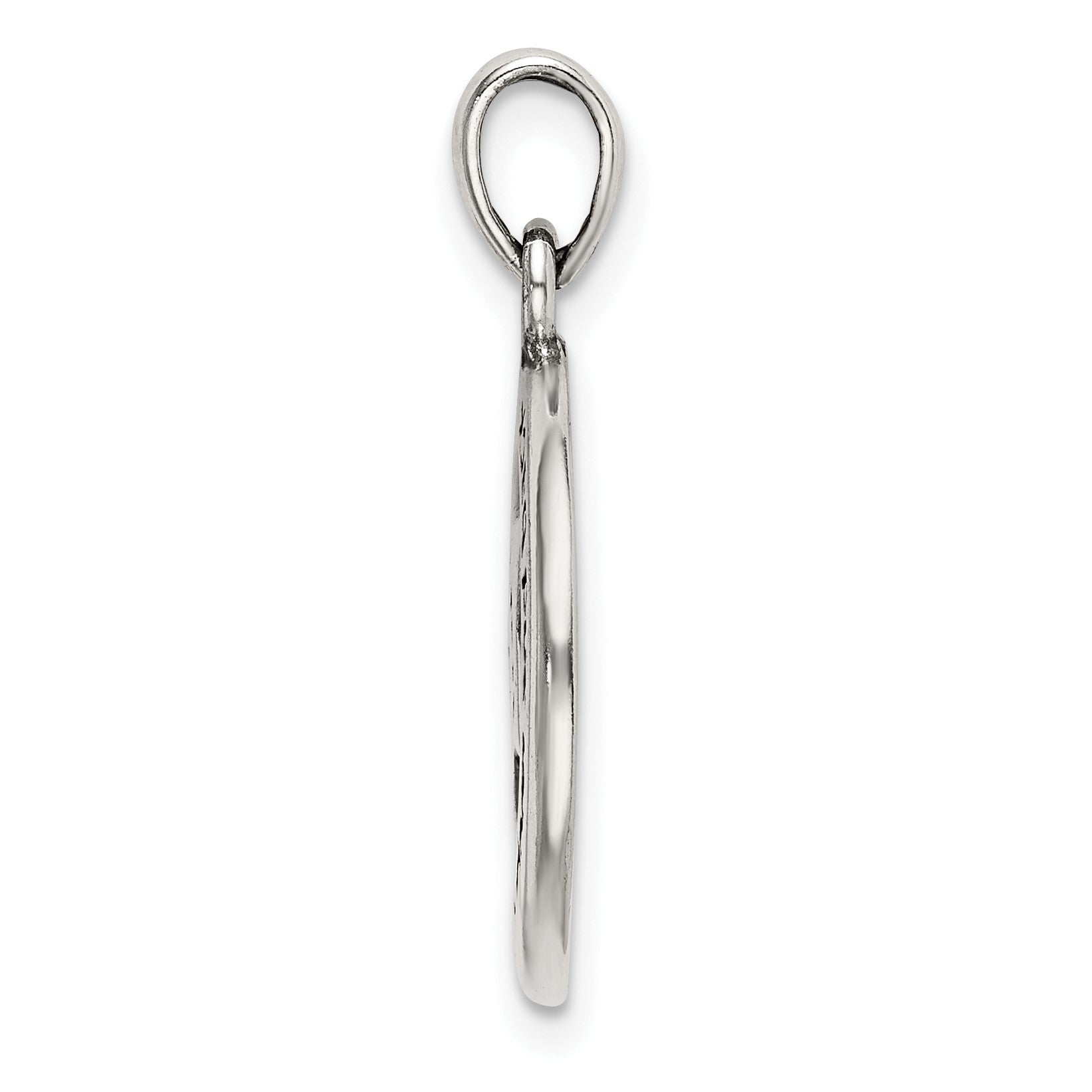 Sterling Silver LOVE YOU TO THE MOON Antiqued Star and Moon Pendant