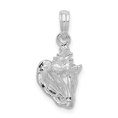 De-Ani Sterling Silver Rhodium-Plated Polished 3D Conch Pendant