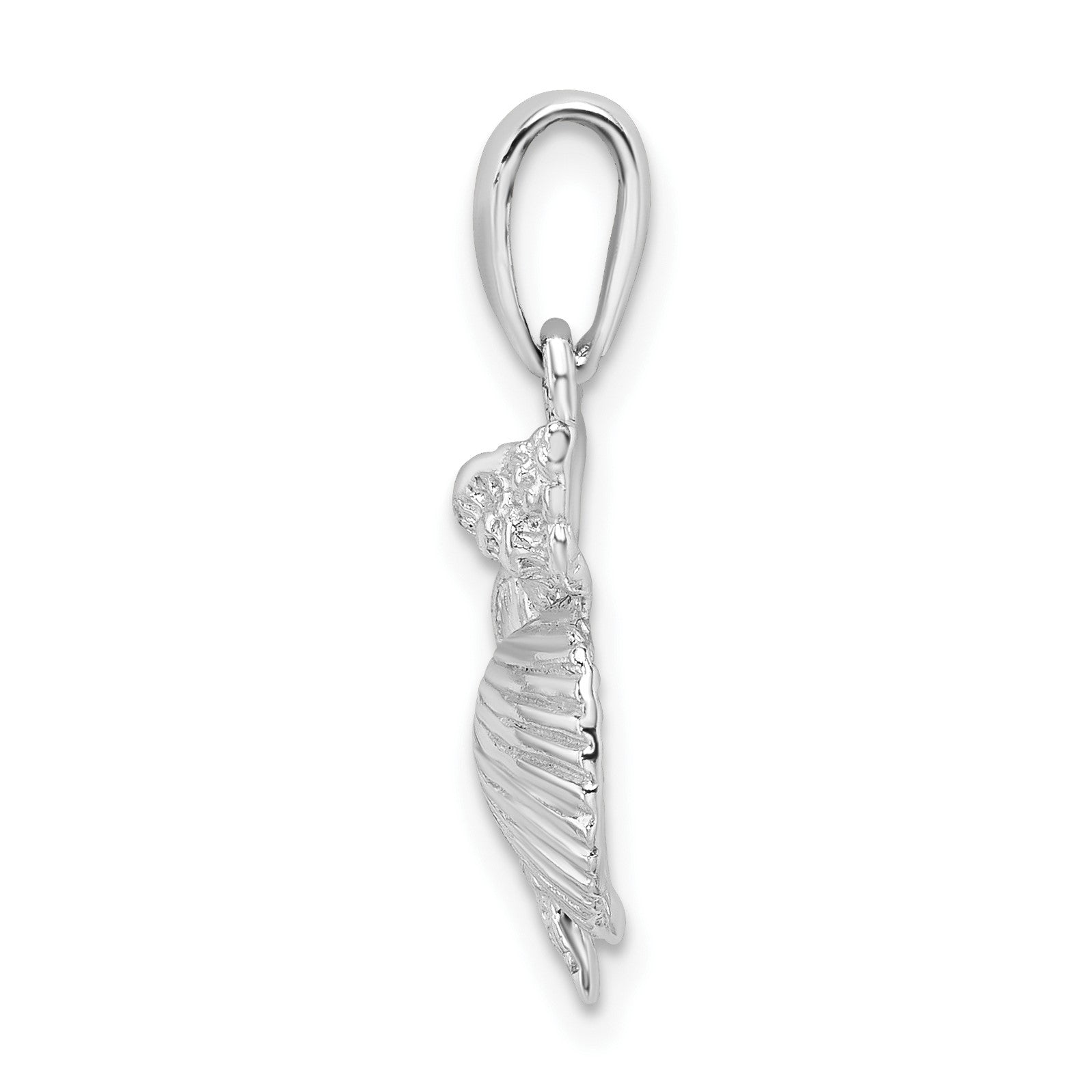 De-Ani Sterling Silver Rhodium-Plated Polished Shell Cluster Pendant