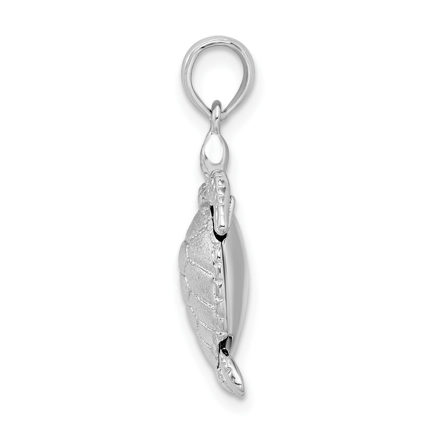 De-Ani Sterling Silver Rhodium-plated Polished 3D Moveable Sea Turtle Pendant