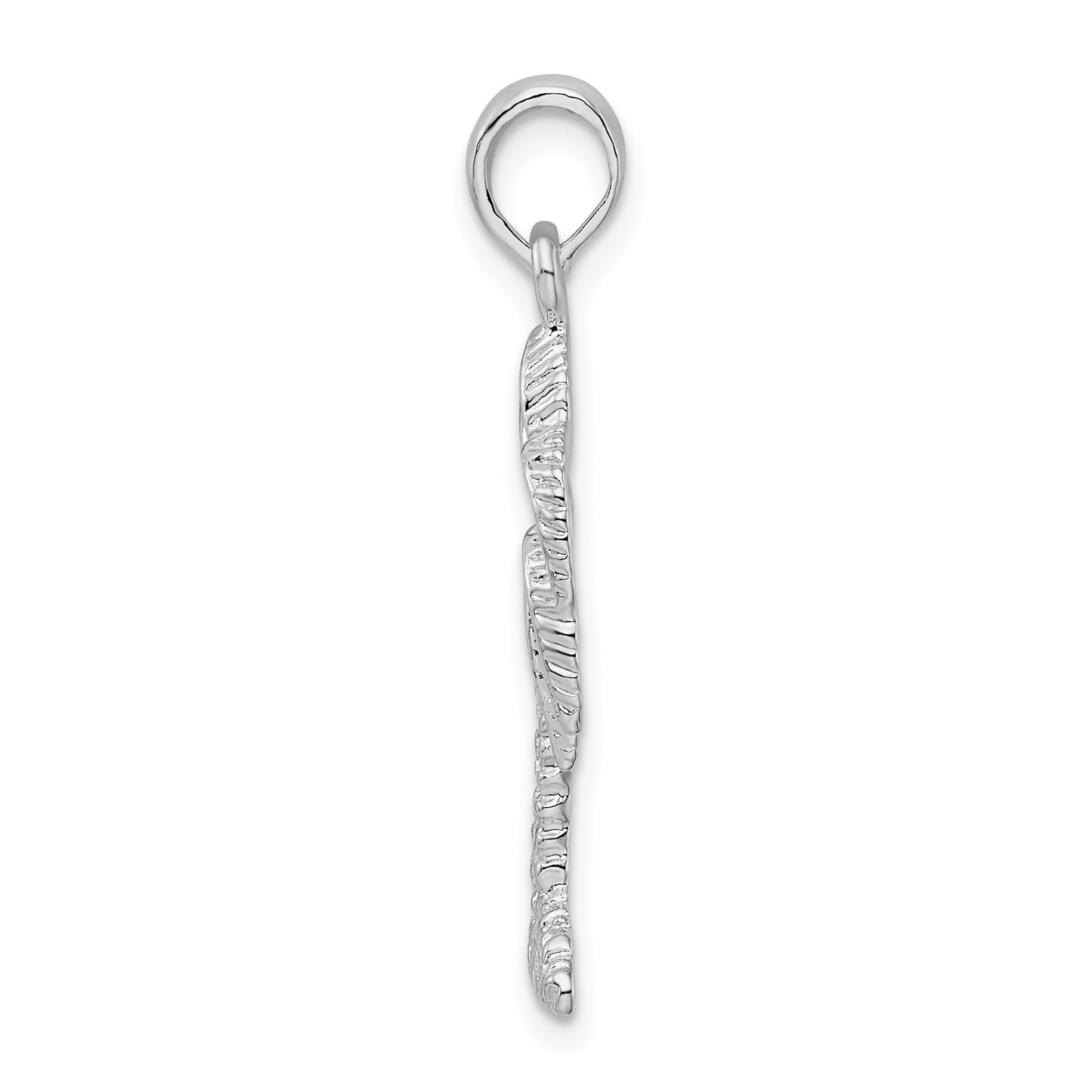 De-Ani Sterling Silver Rhodium-Plated Polished Small Palmetto Tree Pendant