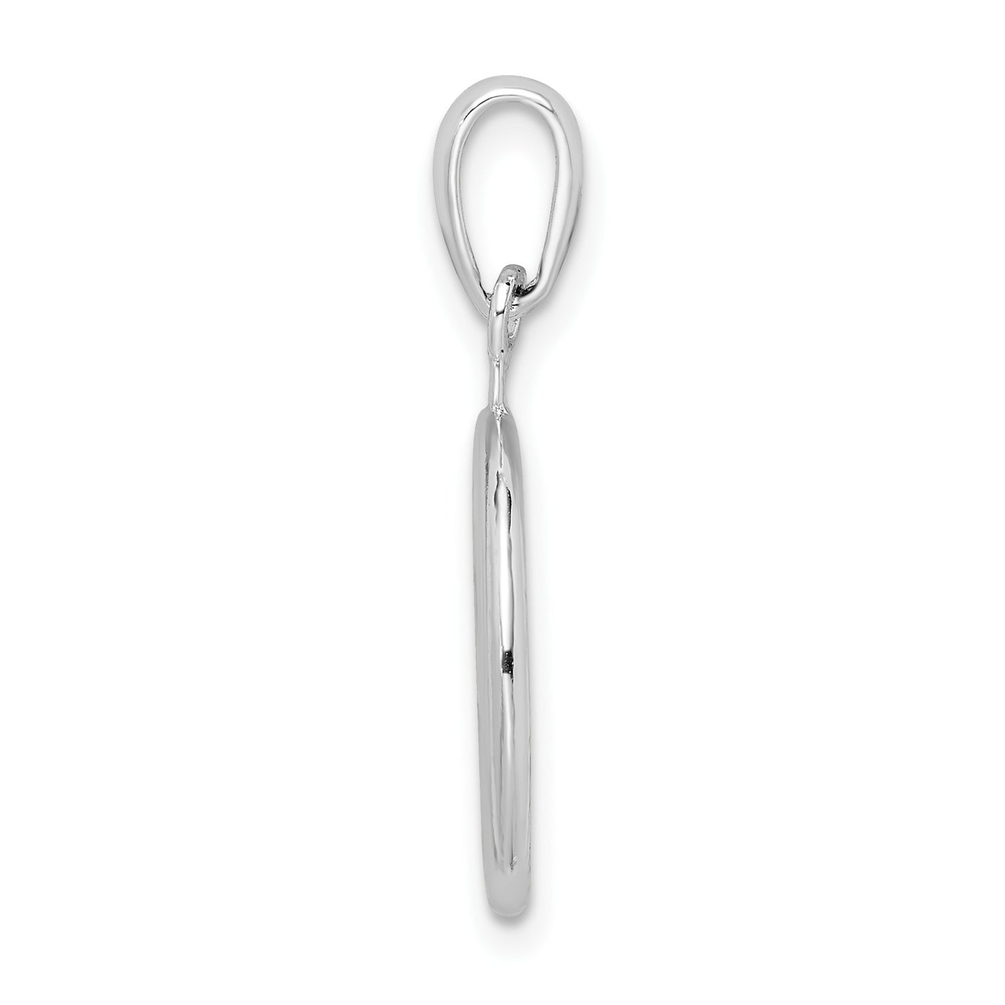 De-Ani Sterling Silver Rhodium-Plated Polished Peace Symbol Pendant