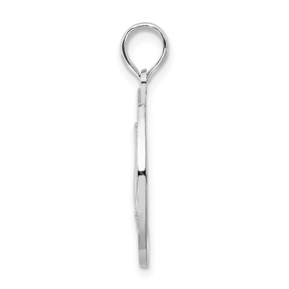 De-Ani Sterling Silver Rhodium-Plated Textured Turks and Caicos with Sailboat Pendant