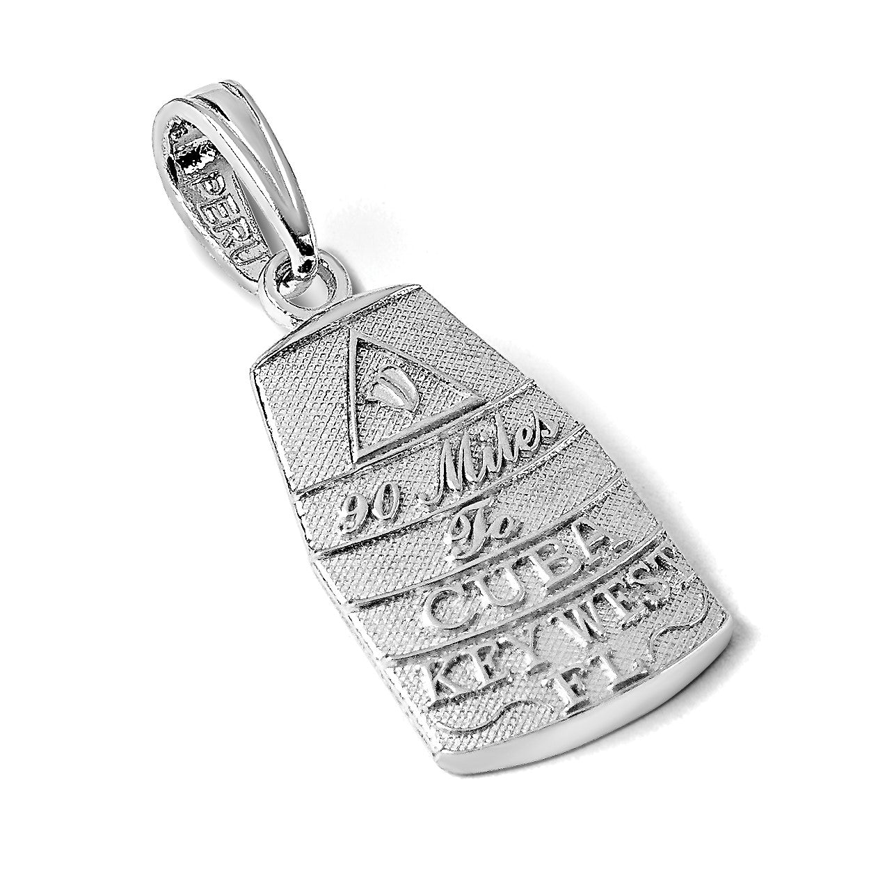 De-Ani Sterling Silver Rhodium-Plated Polished Small Key West USA Pendant