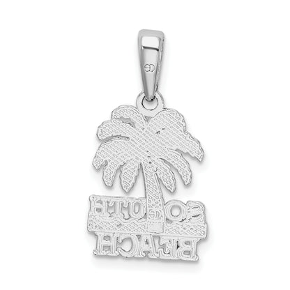 De-Ani Sterling Silver Rhodium-Plated Polished South Beach Palm Tree Pendant