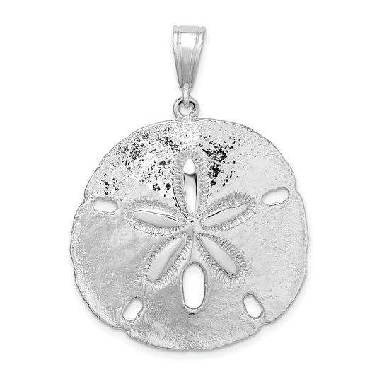 De-Ani Sterling Silver Rhodium-Plated Polished Sand Dollar Pendant