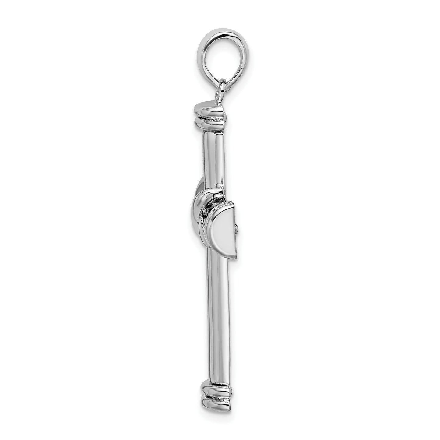 De-Ani Sterling Silver Rhodium-Plated Polished X-Center Latin Cross Pendant