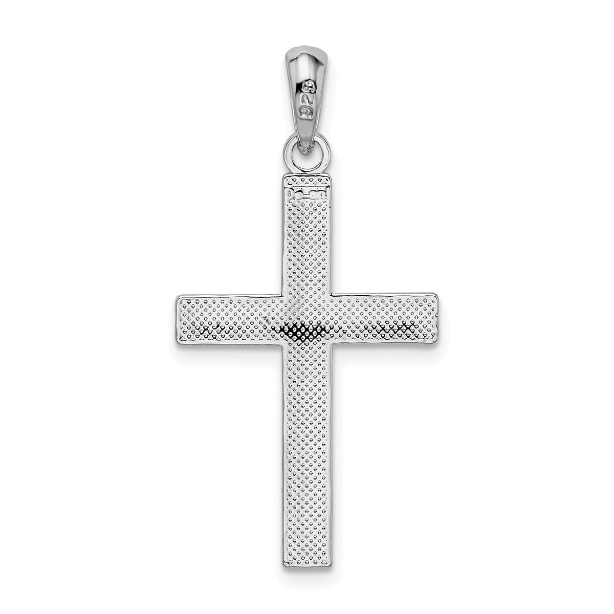 De-Ani Sterling Silver Rhodium-plated Polished Tubular Latin Cross Pendant