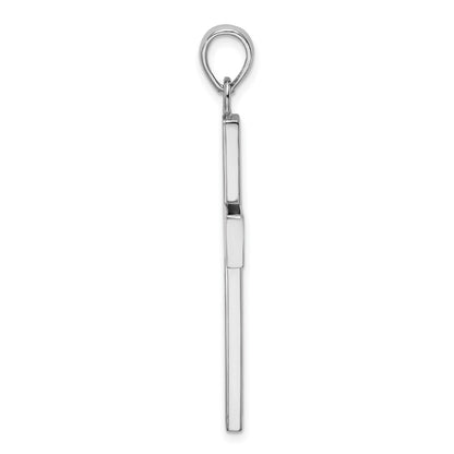 De-Ani Sterling Silver Rhodium-Plated Polished Large Latin Cross Pendant