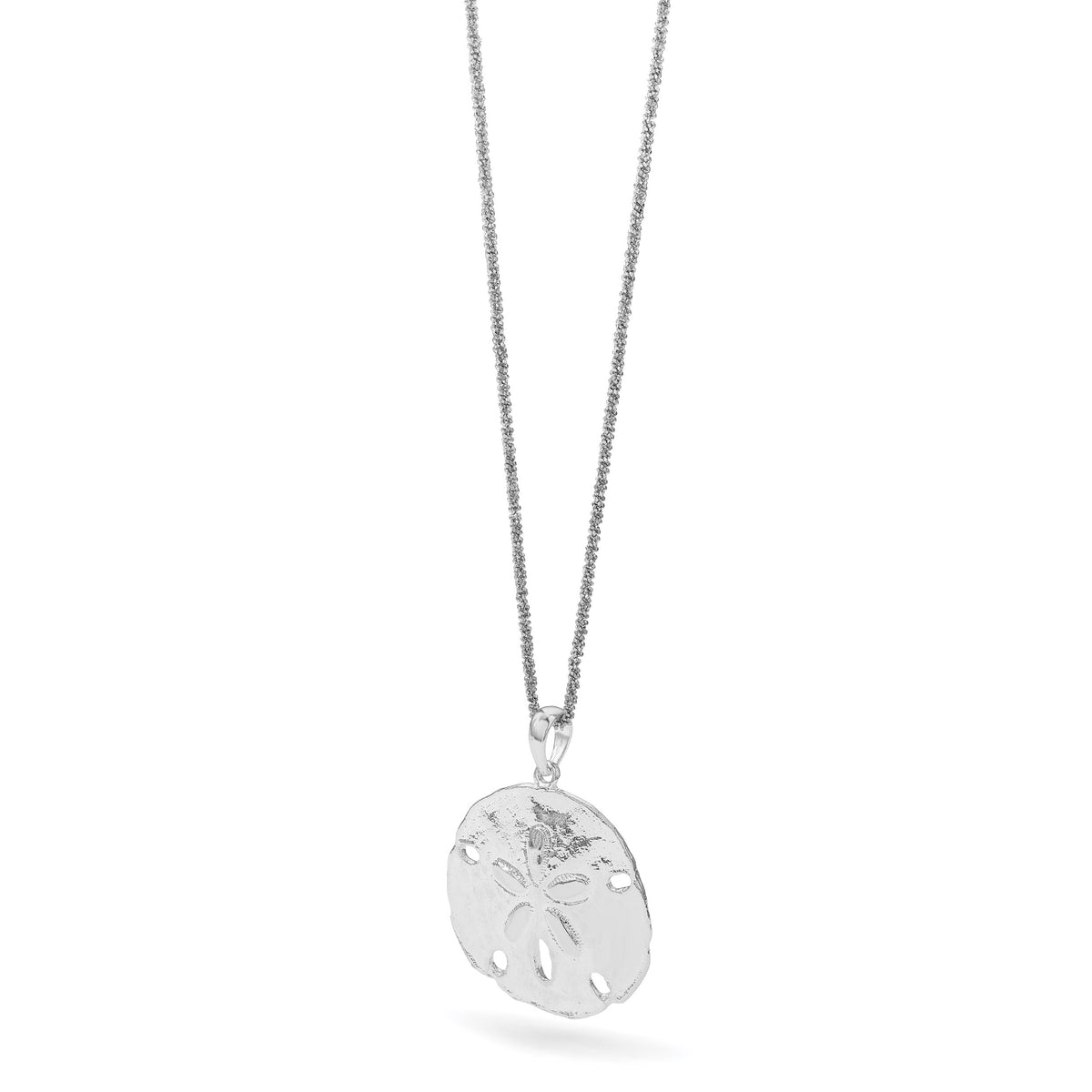 De-Ani Sterling Silver Rhodium-Plated Polished Sand Dollar Pendant