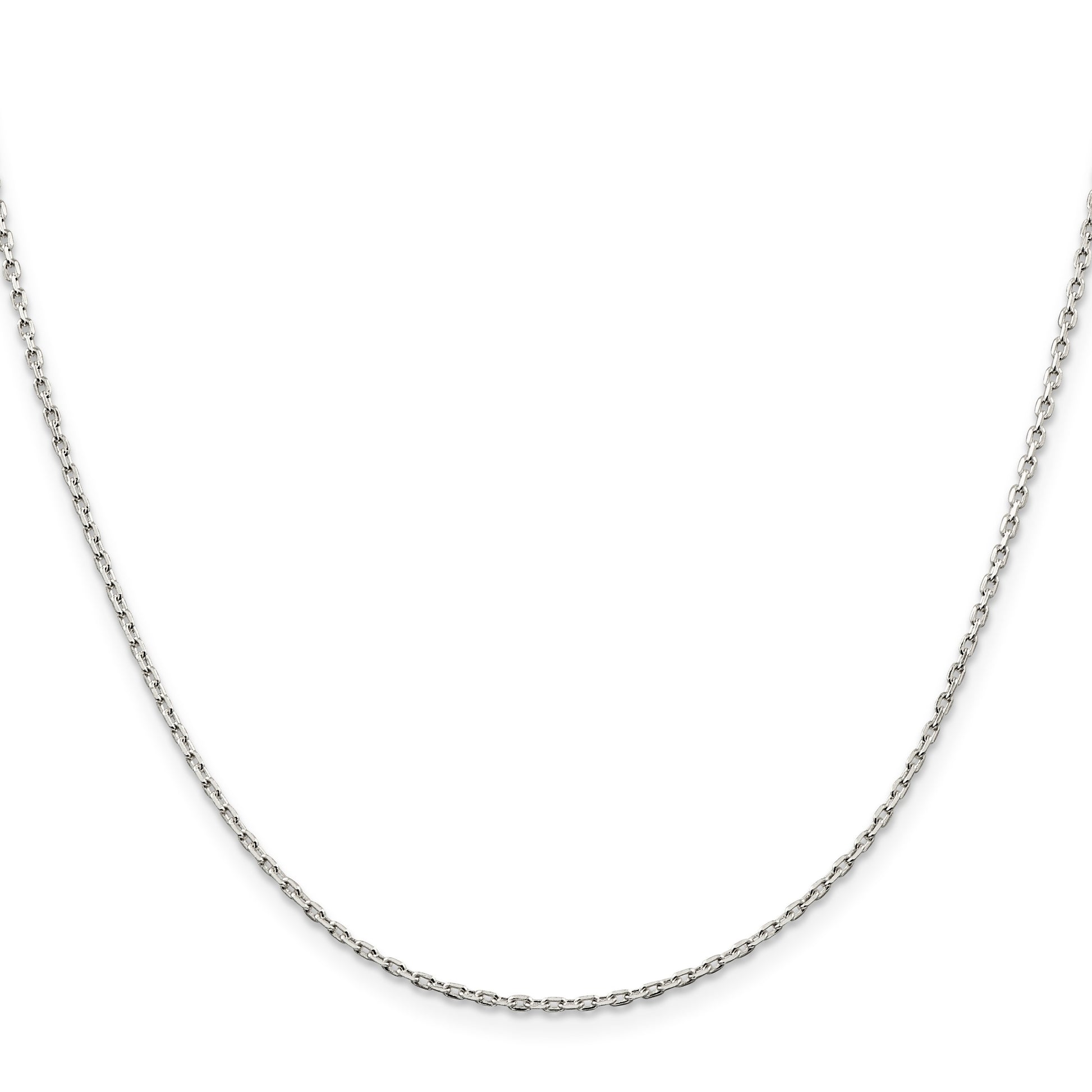 Sterling Silver 1.5mm Beveled Oval Cable Chain