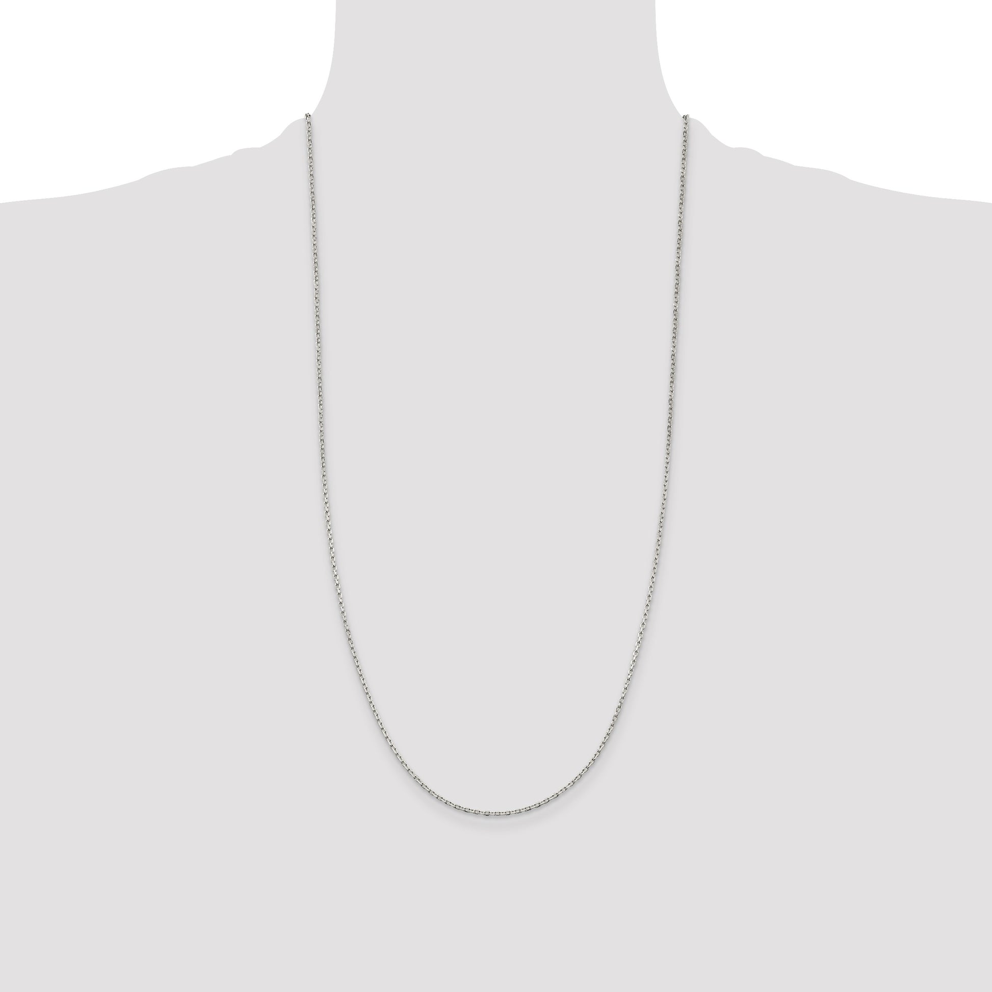 Sterling Silver 1.5mm Beveled Oval Cable Chain