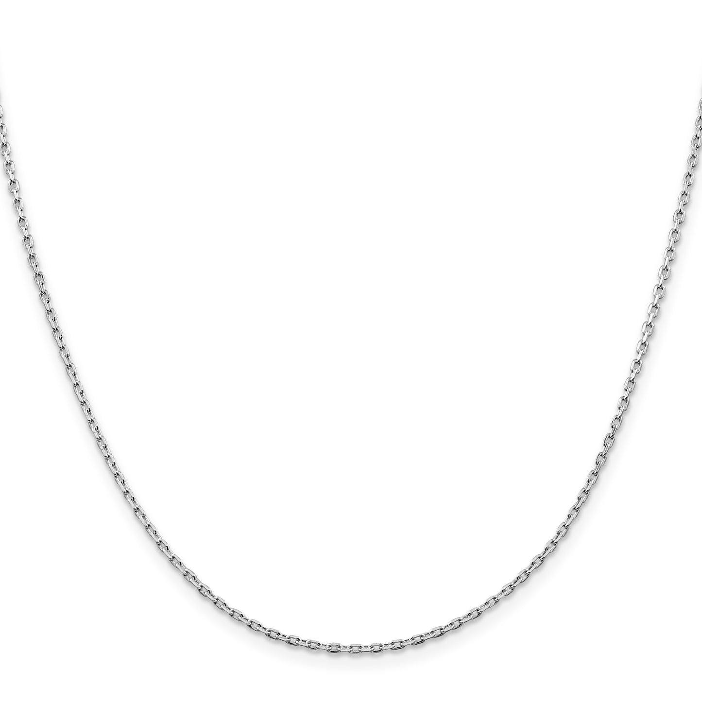 Sterling Silver Rhodium-plated 1.5mm Beveled Oval Cable Chain