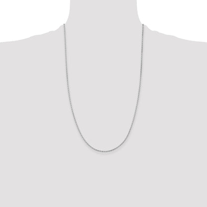 Sterling Silver Rhodium-plated 1.5mm Beveled Oval Cable Chain