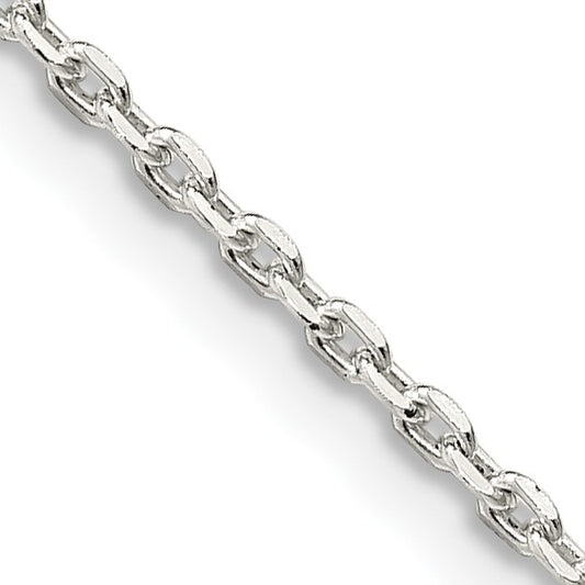 Sterling Silver 1.5mm Beveled Oval Cable Chain w/4in ext.
