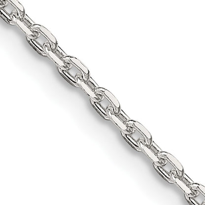 Sterling Silver 2mm Beveled Oval Cable Chain