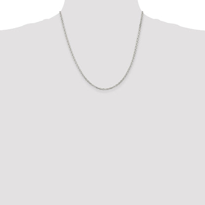 Sterling Silver 2.75mm Beveled Oval Cable Chain