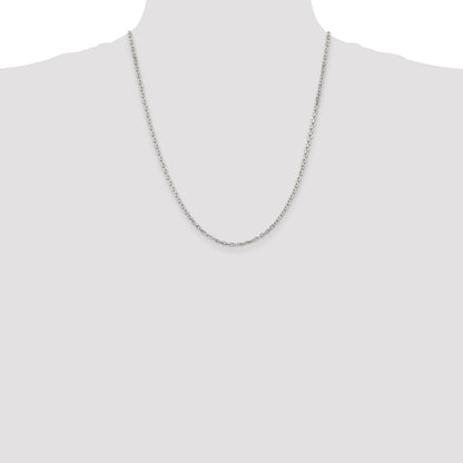 Sterling Silver 2.75mm Beveled Oval Cable Chain