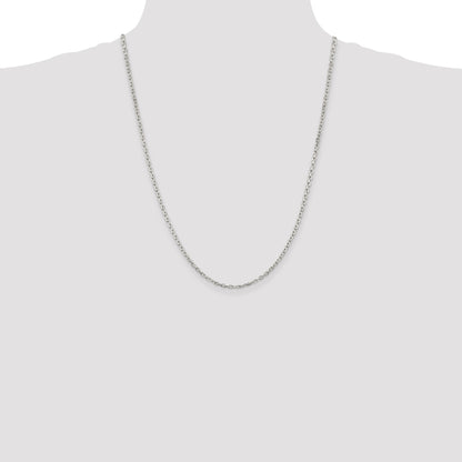 Sterling Silver 2.75mm Beveled Oval Cable Chain