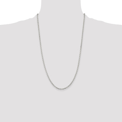 Sterling Silver 2.75mm Beveled Oval Cable Chain