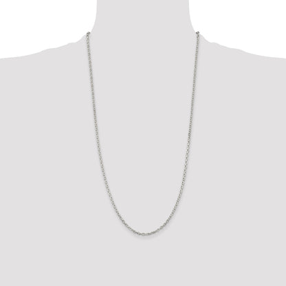Sterling Silver 2.75mm Beveled Oval Cable Chain
