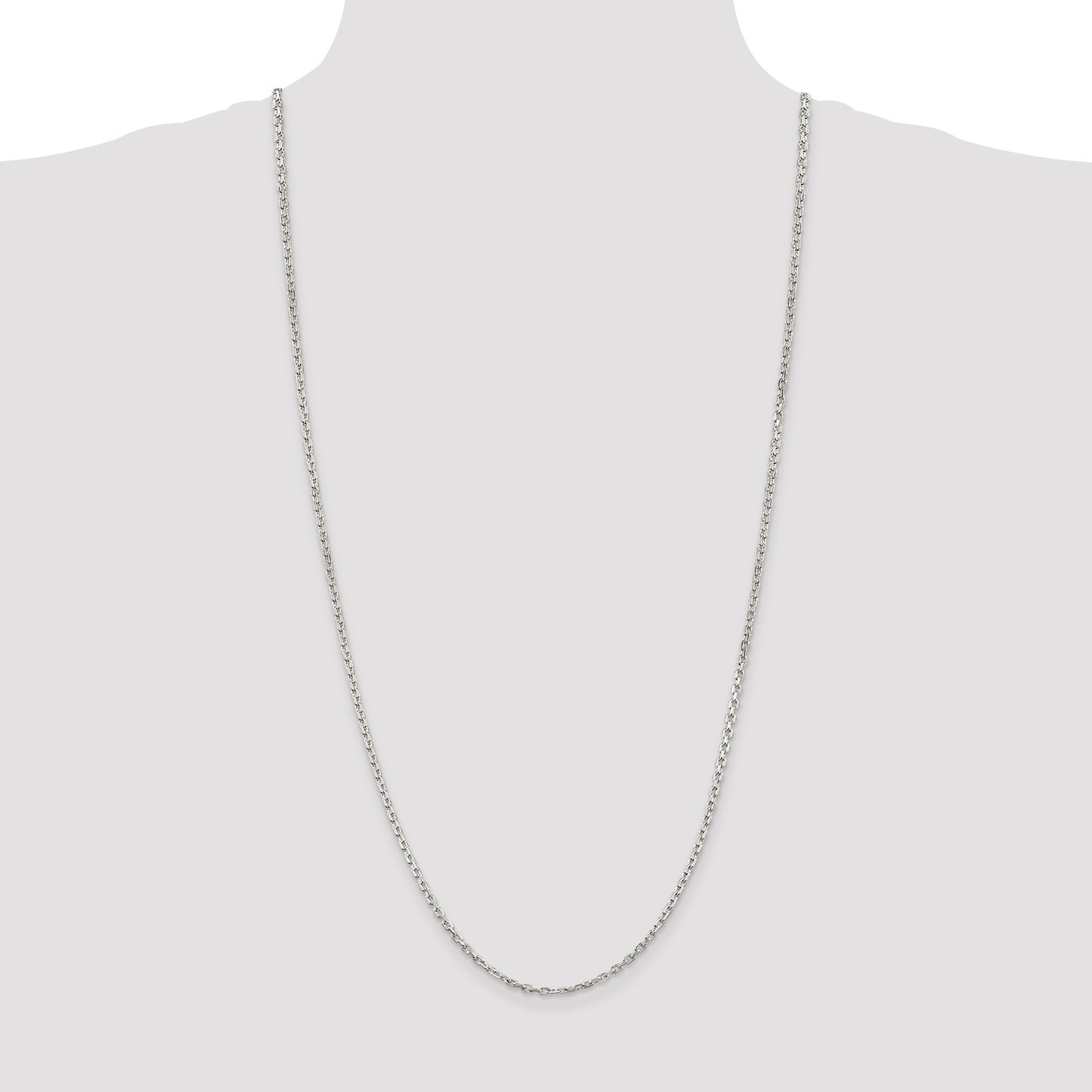 Sterling Silver 2.75mm Beveled Oval Cable Chain