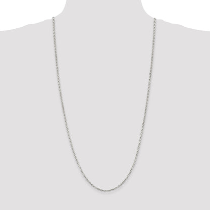 Sterling Silver 2.75mm Beveled Oval Cable Chain